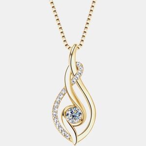 18K Gold-Plated Moissanite 925 Sterling Silver Necklace